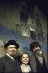 Actors (L-R) Sam Levene, Ruth Gordon and Avery Schreiber in a scene from the Broadway play "Dreyfus In Rehearsal." (Boston)