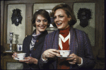 Actresses (L-R) Cynthia Dozier and Jane Summerhays in a scene from Roundabout Theatre's production of the play "On Approval" (New York)