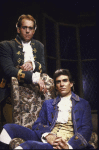 Actors (L-R) John Bedford-Lloyd and Norman Snow in a scene from Roundabout Theatre's production of the play "She Stoops To Conquer" (New York)