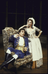 Actors Norman Snow and Tovah Feldshuh in a scene from Roundabout Theatre's production of the play "She Stoops To Conquer" (New York)