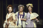Actresses (L-R) Tovah Feldshuh, Kaye Ballard and Cynthia Dozier in a scene from Roundabout Theatre's production of the play "She Stoops To Conquer" (New York)