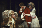 Actors (L-R) E G Marshall, Nathan Lane and Kaye Ballard in a scene from Roundabout Theatre's production of the play "She Stoops To Conquer" (New York)