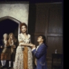 Actors (L-R) Gordon Chater, E G Marshall, Tovah Feldshuh and Norman Snow in a scene from Roundabout Theatre's production of the play "She Stoops To Conquer" (New York)