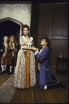 Actors (L-R) Gordon Chater, E G Marshall, Tovah Feldshuh and Norman Snow in a scene from Roundabout Theatre's production of the play "She Stoops To Conquer" (New York)