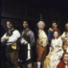 The cast in a company shot from Roundabout Theatre's production of the play "She Stoops To Conquer" (New York)