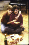 Actors (L-R) Mary Lou Rosato and Christopher Collet in a scene from the New York Shakespeare Festival's production of the play "Coming Of Age In Soho" (New York)