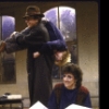 Actors (L-R) Christopher Collet (carrying Ward Saxton) and Mary Lou Rosato in a scene from the New York Shakespeare Festival's production of the play "Coming Of Age In Soho" (New York)