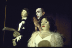 Actor Jonathan Pryce (with dummies) in a scene from the Broadway production of the play "Comedians" (New York)