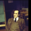 Actor Jeffrey DeMunn (with dummy) in a scene from the Broadway production of the play "Comedians" (New York)