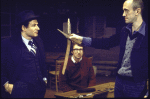 Actors (L-R) David Margulies, Larry Lamb and Jonathan Pryce in a scene from the Broadway production of the play "Comedians" (New York)