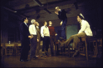 The cast in a scene from the Broadway production of the play "Comedians" (New York)
