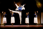 Actors (L-R) Susan Wood, Justine DiCostanzo, Ken Ard, Pat Moya and Carol Denise Smith in a scene from the National tour of the Broadway musical "Chess" (Miami)