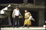 Actors Lila Kedrova and Anthony Quinn in a scene from the Broadway revival of the musical "Zorba." (New York)