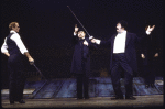 Actors Swen Swenson (L) and Avery Schreiber (R) in a scene from the Broadway revival of the musical "Can Can." (New York)