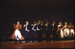Actress Renee (Zizi) Jeanmaire (L) with cast in a scene from the Broadway revival of the musical "Can Can." (New York)