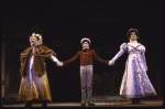 Actors (L-R) Mary Stout, Evan Richards and Pamela McLernon in a scene from the Broadway musical "Copperfield." (New York)