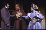 Actors (L-R) Brian Matthews, George S. Irving and Leslie Denniston in a scene from the Broadway musical "Copperfield." (New York)