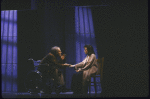 Actors Judy Kuhn & Neal Ben-Ari in a scene fr. the Broadway musical "Chess." (New York)