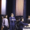 Actors (Front L-R) Judy Kuhn, Dennis Parlato, Philip Casnoff, Paul Harman, David Carroll, Harry Goz & Marcia Mitzman in a scene fr. the Broadway musical "Chess." (New York)