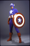 Actor John Cullum in costume as superhero Captain America in a publicity shot from the aborted Broadway musical "Captain America." (New York)
