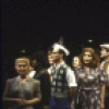 Actors Laurie Franks (L), Anne Bobby (C), Gordon Connell (2R) and Mary Elizabeth Mastrantonio (R) with cast in a scene from The New York Shakespeare Festival's production of the musical "The Human Comedy." (New York)