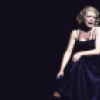 Actors April Shawhan & Ben Halley, Jr. in a scene fr. the Broadway musical "A History of the American Film." (New York)