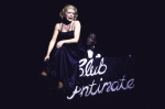 Actors April Shawhan & Ben Halley, Jr. in a scene fr. the Broadway musical "A History of the American Film." (New York)