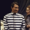 Actors (L-2L) Brent Spiner & Mary Catherine Wright in a scene fr. the Broadway musical "A History of the American Film." (New York)