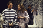 Actors (L-2L) Brent Spiner & Mary Catherine Wright in a scene fr. the Broadway musical "A History of the American Film." (New York)