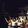 Entire cast in a scene fr. the Broadway musical "A History of the American Film." (New York)