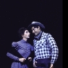 Actors Joan Pape & Brent Spiner in a scene fr. the Broadway musical "A History of the American Film." (New York)