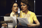 Actresses (L-R) Patti LuPone and Barbara Tarbuck in a scene from the Broadway play "The Water Engine." (New York)