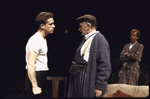 Actors (L-R) Reed Diamond, Roy Dotrice and Jonathan Hogan in a scene from the Roundabout Theater Co.'s production of the play "The Homecoming." (New York)