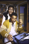 Actors Ernestine Jackson & Ben Harney in a scene fr. the Roundabout Theater Co.'s production of the musical "Brownstone." (New York)