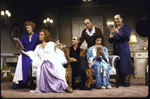 Actors (L-R) Peggy Cass, Linda Carlson, Charles Keating, John C. Vennema, Betsy Joslyn and Bruce Weitz in a scene from the Roundabout Theater Co.'s production of the play "Light Up the Sky." (New York)