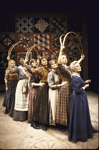 Actresses (L-R) Jennifer Parsons, Evalyn Baron, Rosemary McNamara, Alma Cuervo, Lynn Lobban, Marjorie Berman and Lenka Peterson in a scene from the Broadway musical "Quilters." (New York)