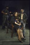 Actors (L-R) Anthony DeFonte, Colleen Dewhurst, Peter Yellen and Peter Michael Goetz in a scene from the Broadway play "The Queen and the Rebels." (New York)