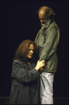 Actors Colleen Dewhurst and Peter Michael Goetz in a scene from the Broadway play "The Queen and the Rebels." (New York)