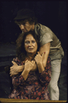 Actors Colleen Dewhurst and Scott Hylands in a scene from the Broadway play "The Queen and the Rebels." (New York)