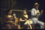 Actors (L-R) Colleen Dewhurst, Fiddle Viracola and Peter Michael Goetz in a scene from the Broadway play "The Queen and the Rebels." (New York)