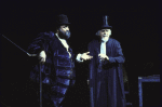 Actors (L-R) Jack Eric Williams & Edmund Lyndeck in a scene fr. the Broadway musical "Sweeney Todd." (New York)