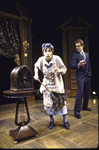 Actors Patricia Conolly and Anthony Fusco in a scene from the Roundabout Theater Co.'s production of the play "The Real Inspector Hound" (New York)