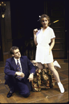 Actors Anthony Fusco and J. Smith-Cameron in a scene from the Roundabout Theater Co.'s production of the play "The Real Inspector Hound" (New York)