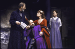 Actors (L-R) James Cromwell, Michael Cristofer, Kathleen Widdoes & Elizabeth McGovern in a scene fr. the Roundabout Theater Co.'s production of the play "Hamlet." (New York)