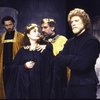 Actors (L-R) Billy Campbell, Kathleen Widdoes, Michael Cristofer & Stephen Lang in a scene fr. the Roundabout Theater Co.'s production of the play "Hamlet." (New York)