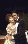 Actors Patricia Elliott & Louis Jourdan in a scene fr. the Circle in the Square production of the play "13 Rue de L'Amour." (New York)
