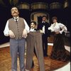 Actors (L-R) Bernard Fox, Jim  Broaddus, Louis Jourdan & Patricia Elliott in a scene fr. the Circle in the Square production of the play "13 Rue de L'Amour." (New York)