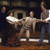 Actors (L-R) Louis Jourdan, Patricia Elliott, Richard Pilcher & Bernard Fox in a scene fr. the Circle in the Square production of the play "13 Rue de L'Amour." (New York)