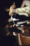 Actors (L-R) Louis Jourdan, Jim Broaddus & Patricia Elliott in a scene fr. the Circle in the Square production of the play "13 Rue de L'Amour." (New York)