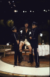 Actors (L-R) Jim Broaddus, Louis Jourdan & John Shuman in a scene fr. the Circle in the Square production of the play "13 Rue de L'Amour." (New York)
